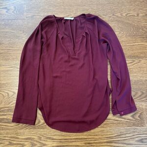 Lush Long Sleeve Blouse in Maroon